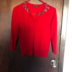 Beautiful red sweater with applications